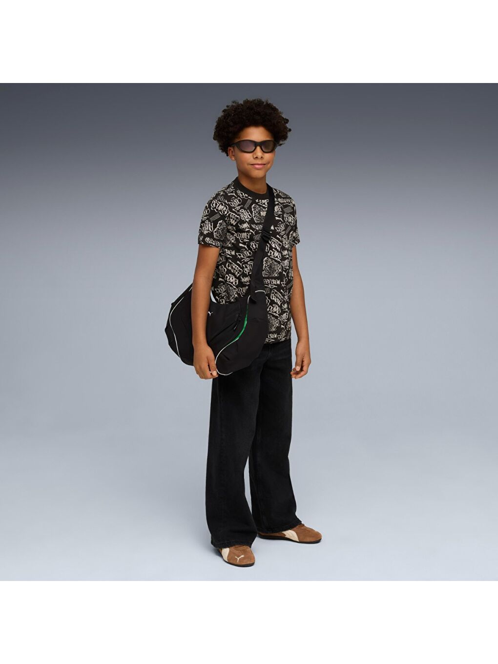 Mid 90s Aop Erkek Çocuk Siyah Tişört-2