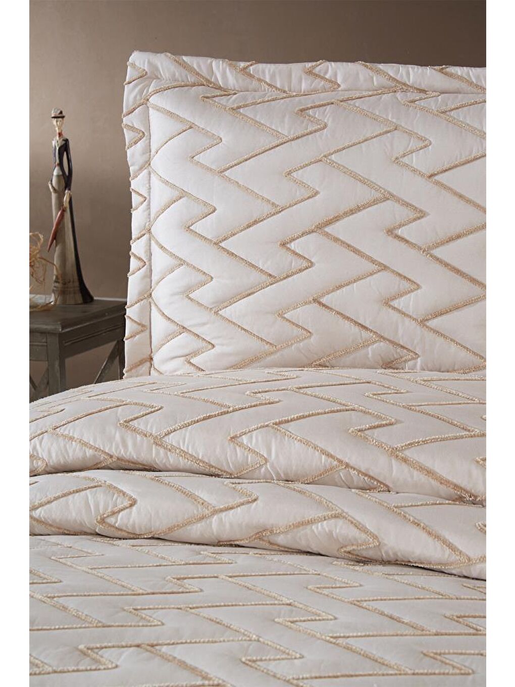 Maria Kapitoneli Tek Kişilik Yatak Örtüsü 180x240 Bej-2