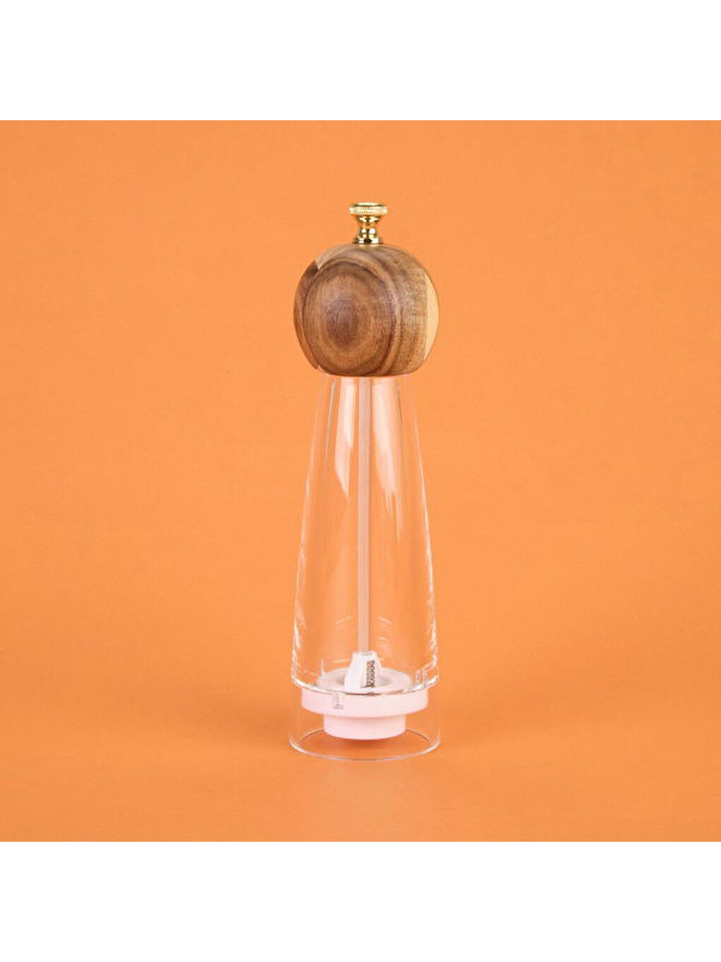 Akrilik Tuz Karabiber Öğütücü - Kahverengi / Şeffaf- 24 cm