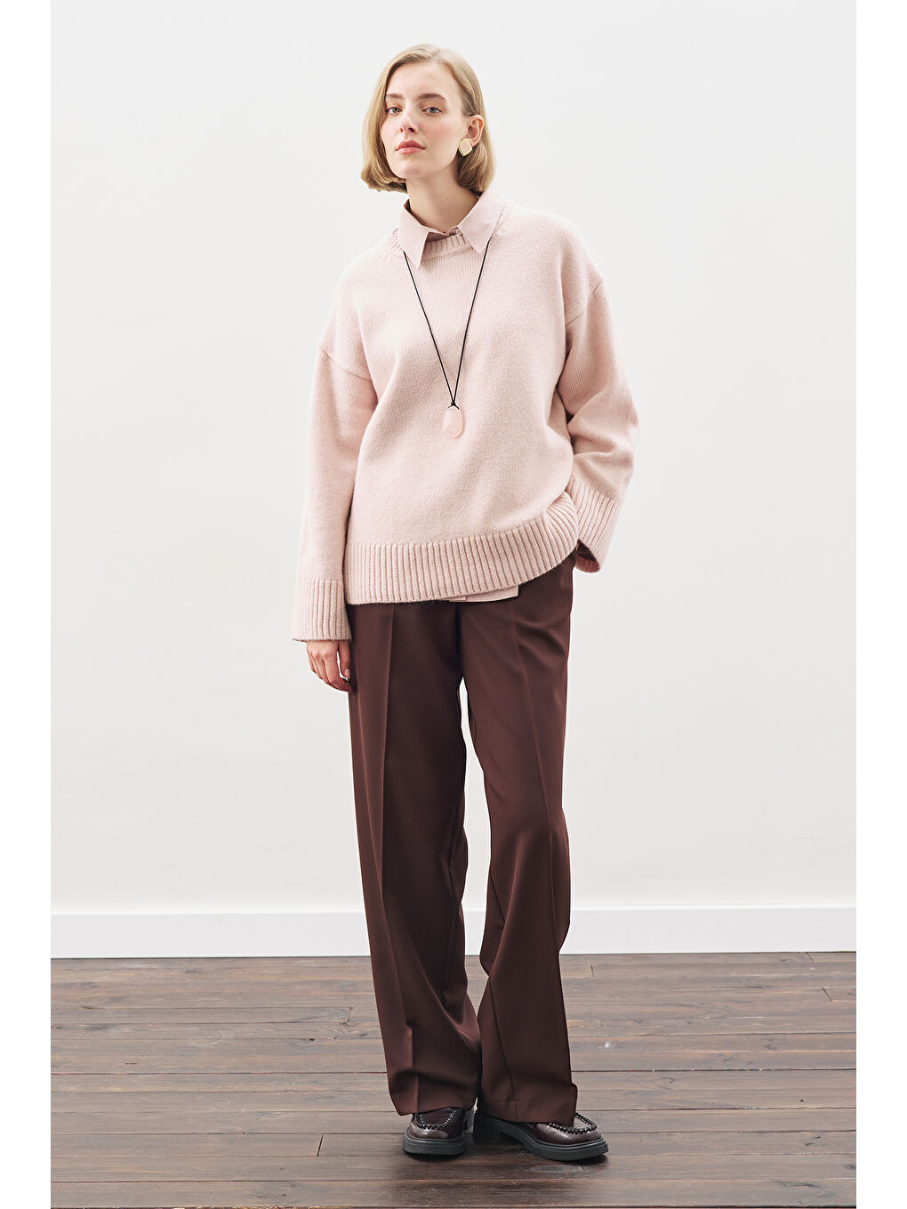 Chunky Oversıze Kazak Pembe-4