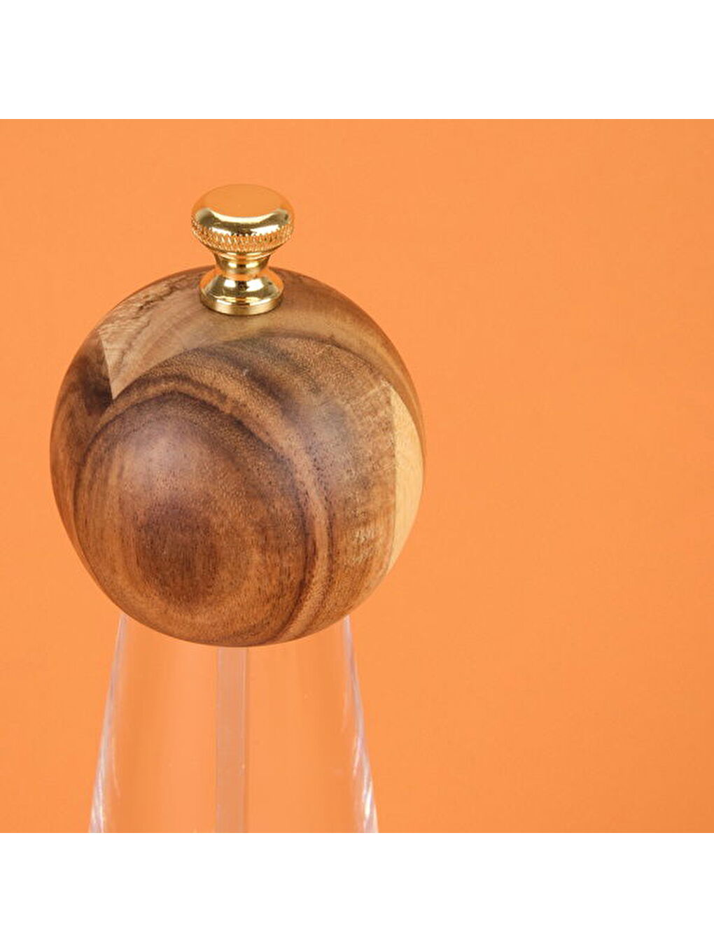 Akrilik Tuz Karabiber Öğütücü - Kahverengi / Şeffaf- 24 cm-1