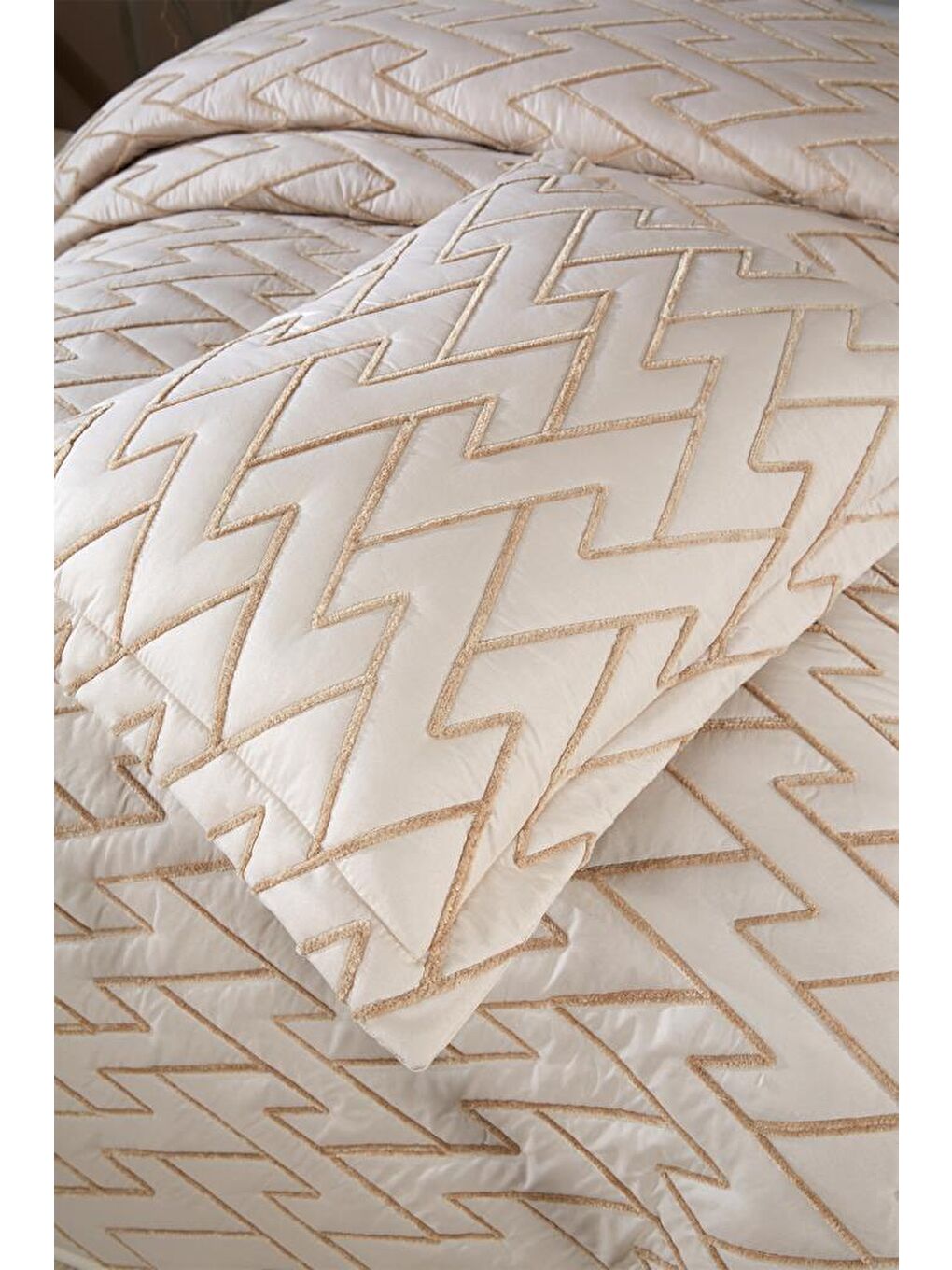 Maria Kapitoneli Tek Kişilik Yatak Örtüsü 180x240 Bej-3