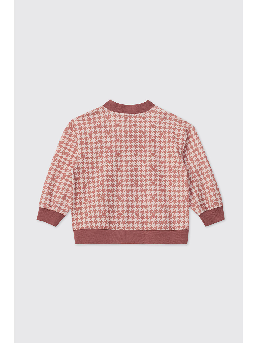 Kız Bebek Dik Yaka Fermuarlı Pembe Sweatshirt-1