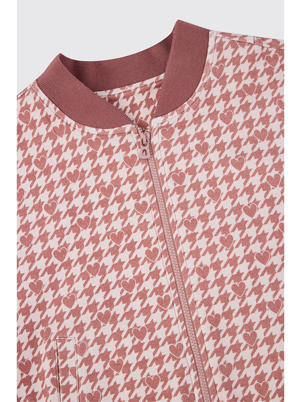 Kız Bebek Dik Yaka Fermuarlı Pembe Sweatshirt-2