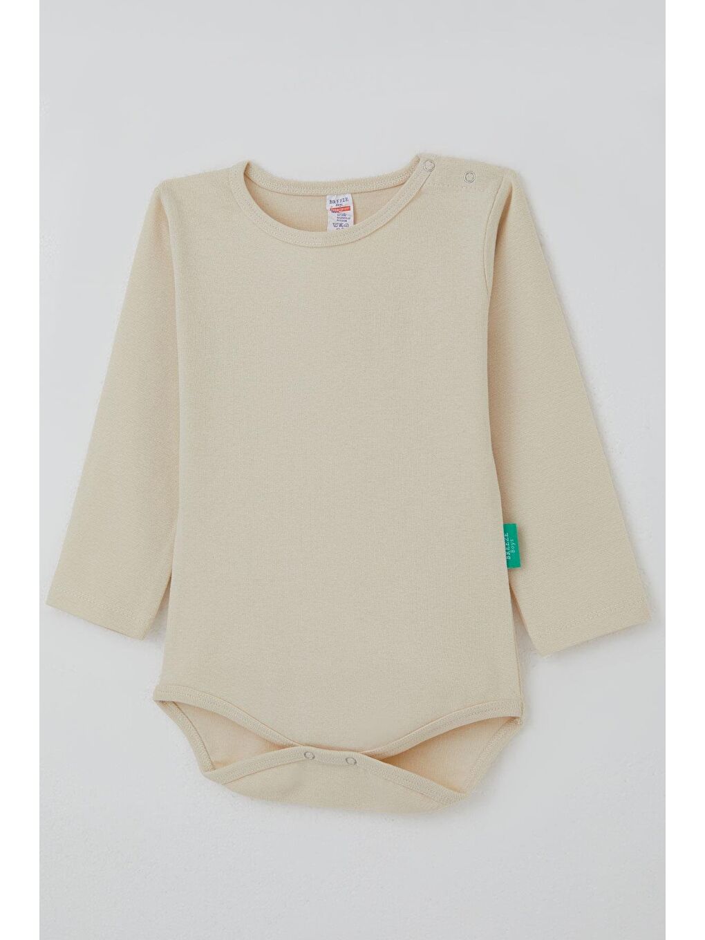 Ekru Erkek Bebek Çıtçıtlı Zıbın Body Basic Krem (9 Ay-3 Yaş)-2