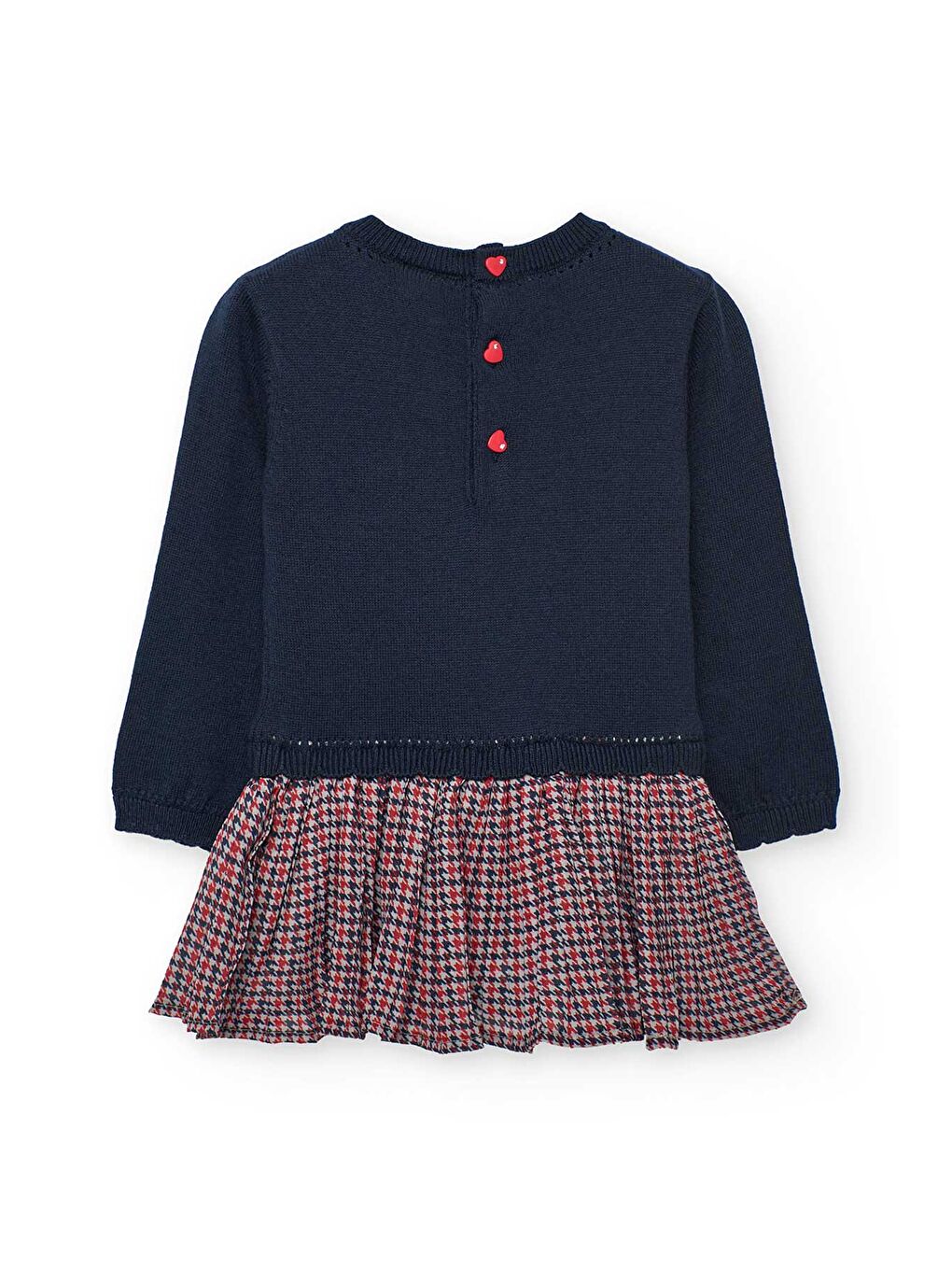 Lacivert Kız Çocuk Hayvanlar Desenli Elbise-1