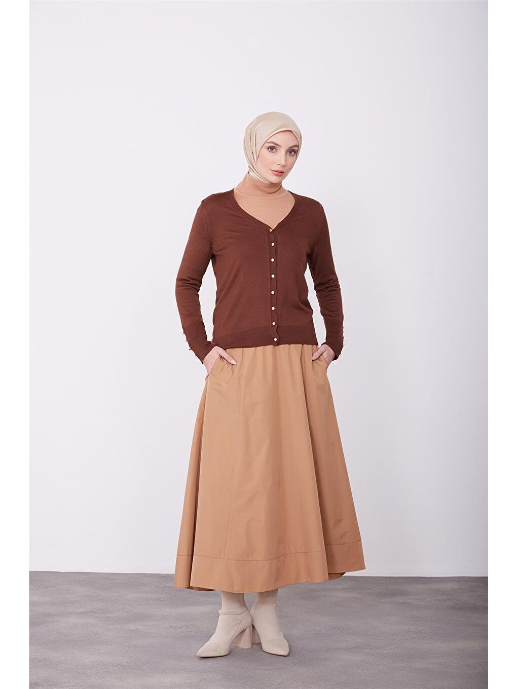 Hırka 23Kd2802 Kahverengi-1