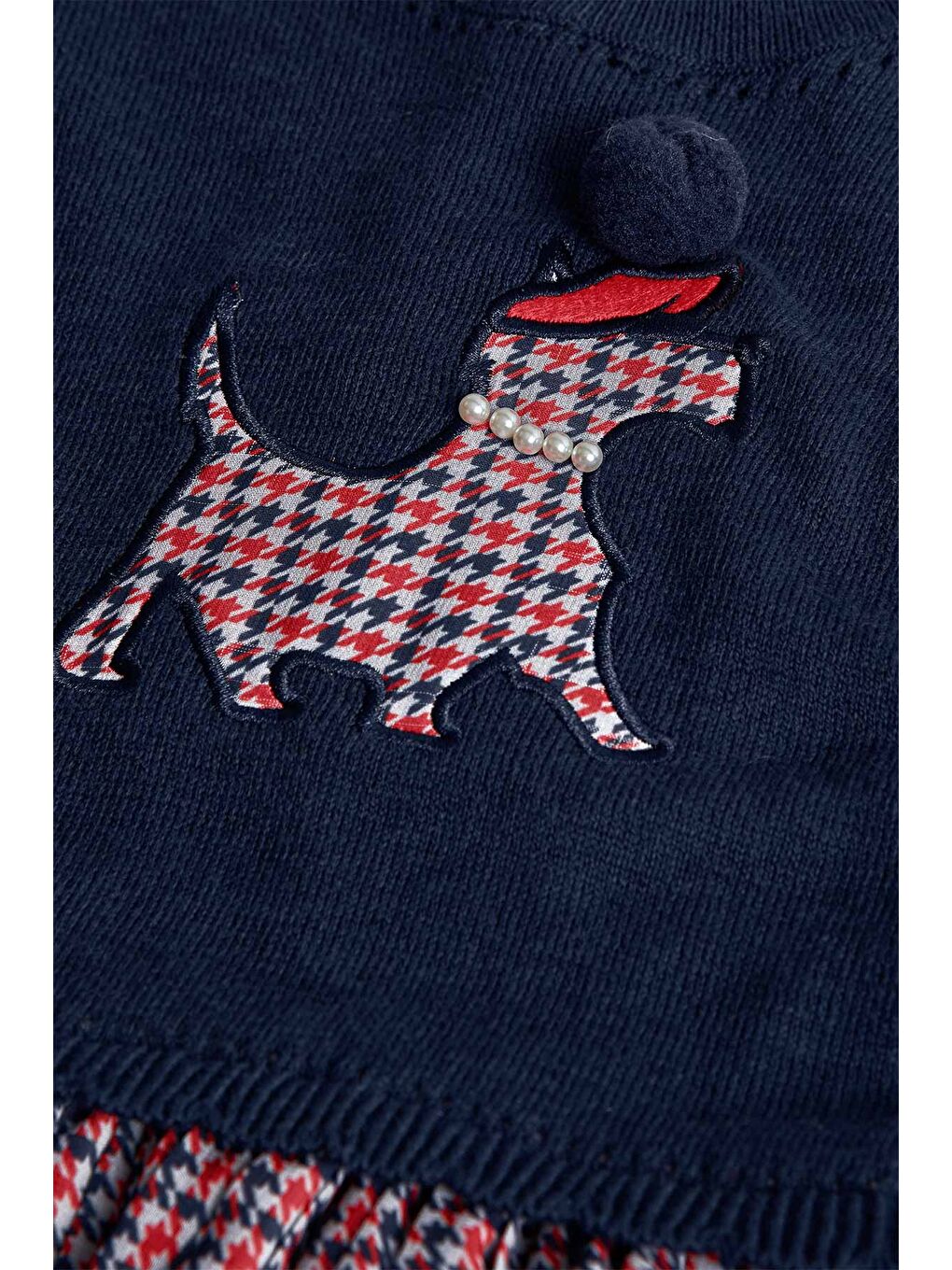 Lacivert Kız Çocuk Hayvanlar Desenli Elbise-2