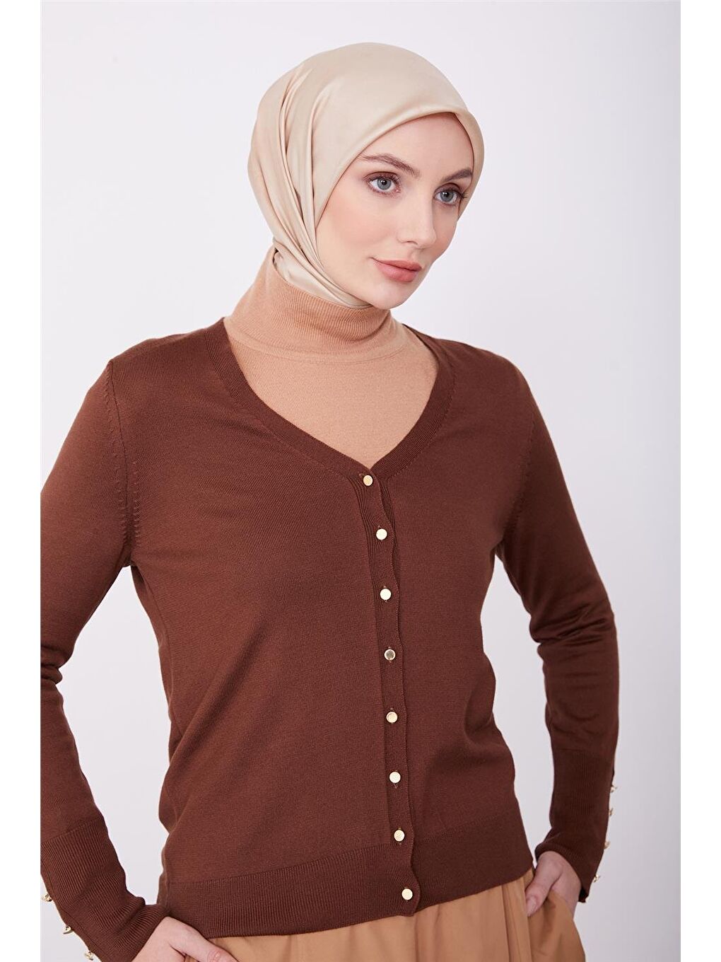 Hırka 23Kd2802 Kahverengi-2