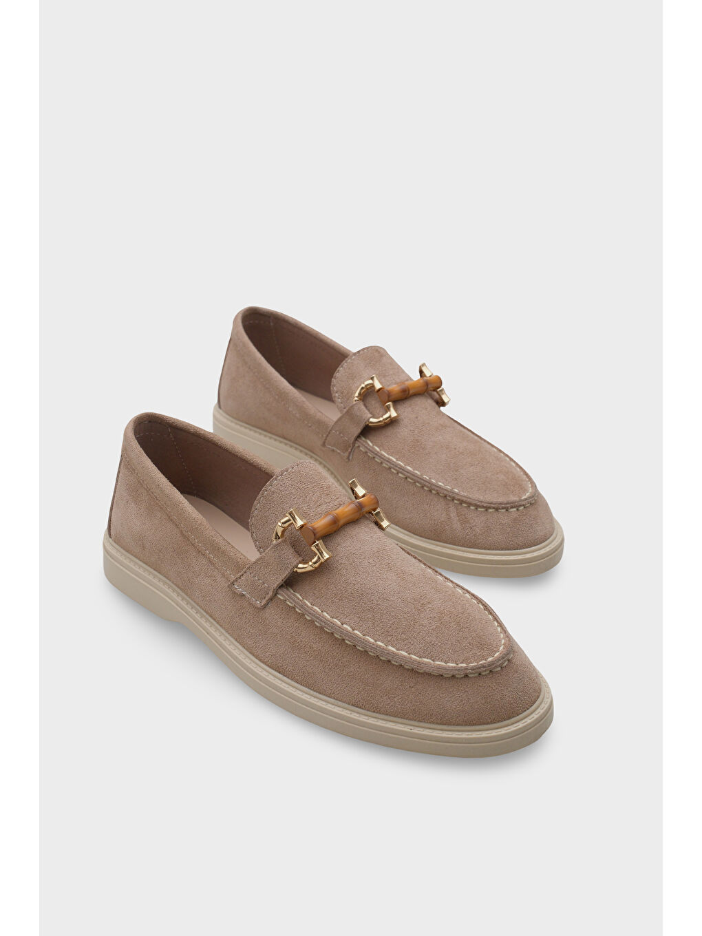 Bej Pauline Tokalı Kadın Loafer-1