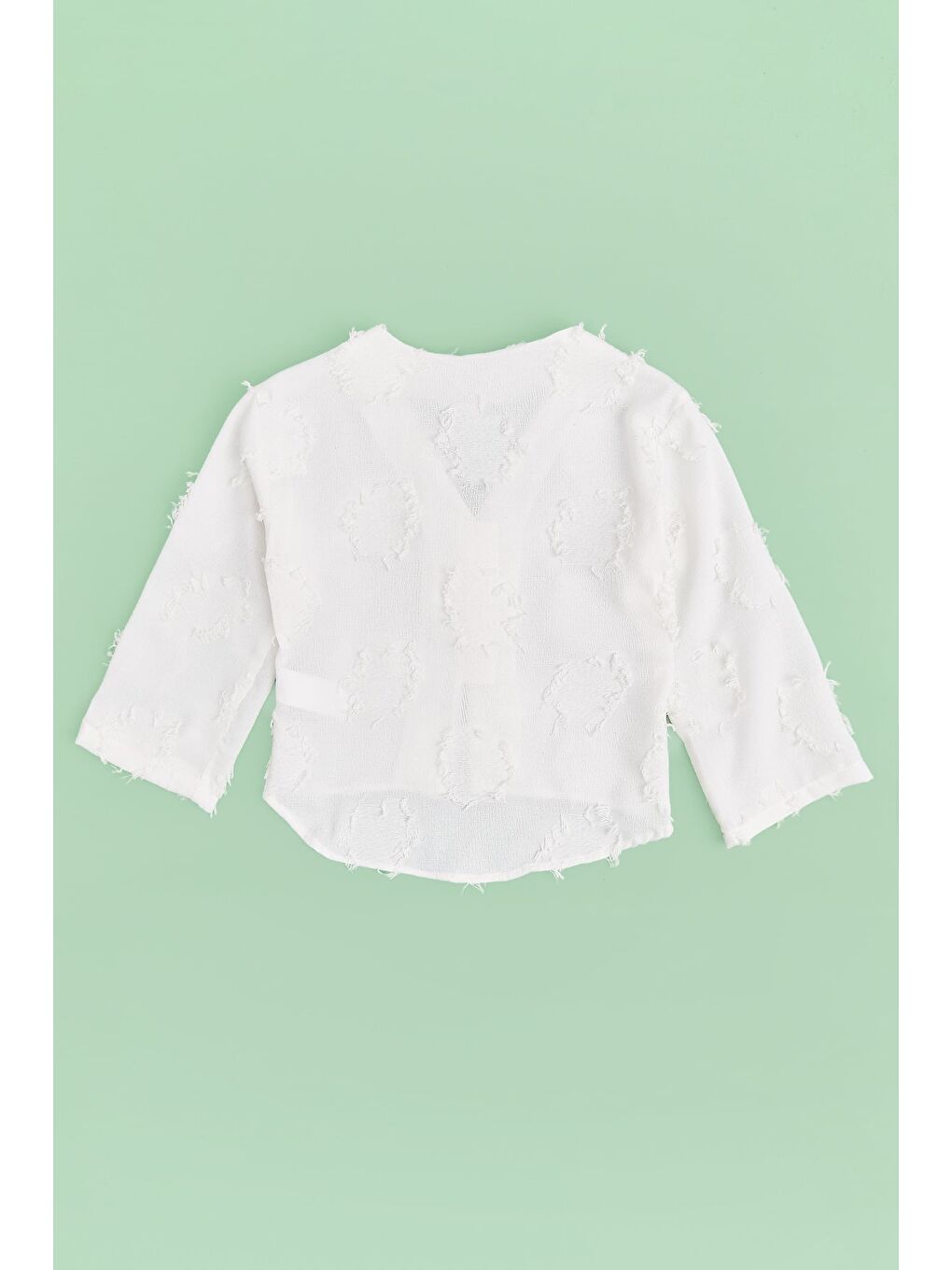 Ekru Püsküllü Salaş Kız Çocuk Gömlek-3