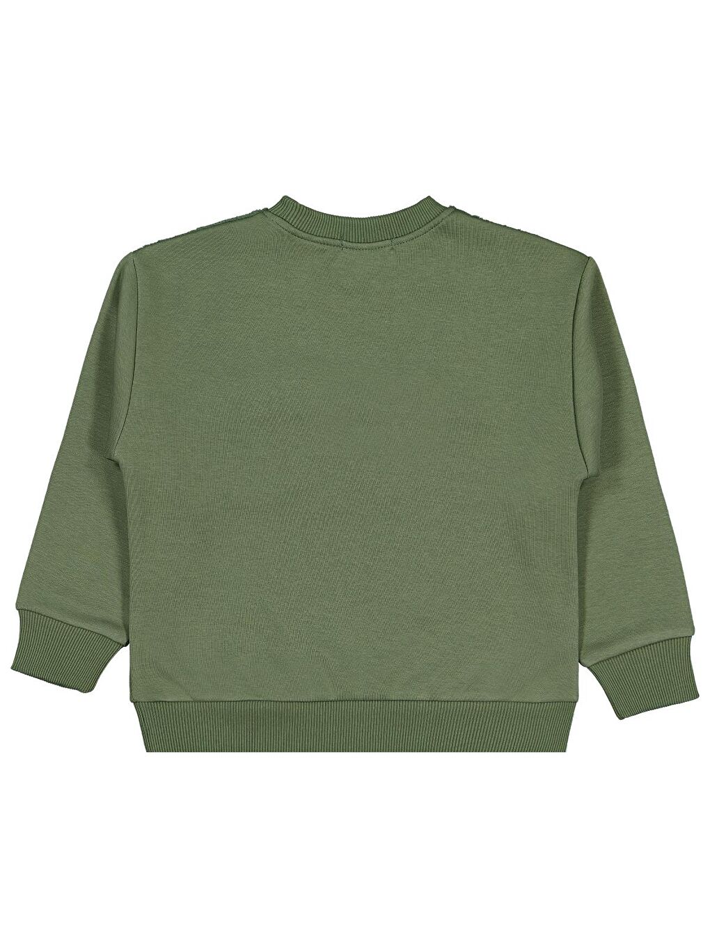Boys Pelüş Garnili 2-5 Yaş Sweatshirt - Haki 5-6 Yaş-1