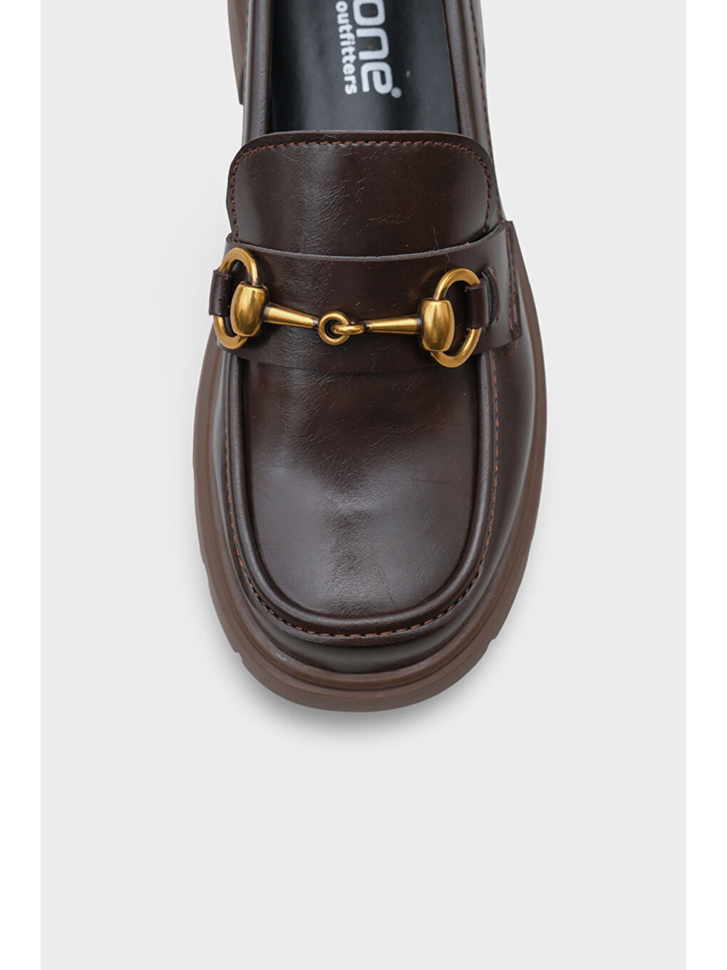 Kahverengi Jessie Trak Tabanlı Metal Tokalı Kadın Loafer-2