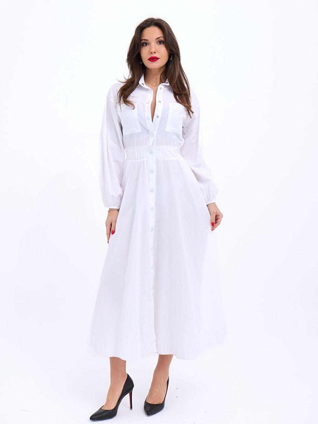 Beyaz 5903 ELBİSE-BEYAZ