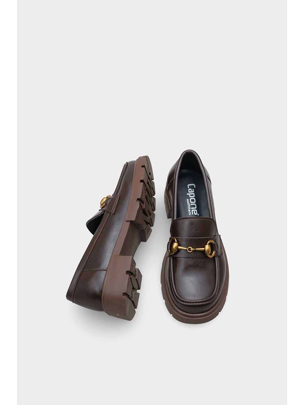 Kahverengi Jessie Trak Tabanlı Metal Tokalı Kadın Loafer-4