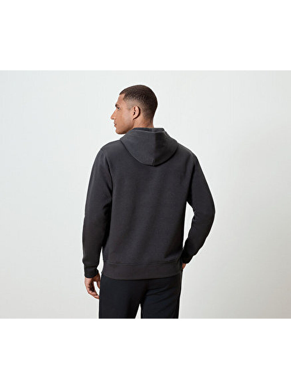 Siyah Erkek Sweat Hoodie-1