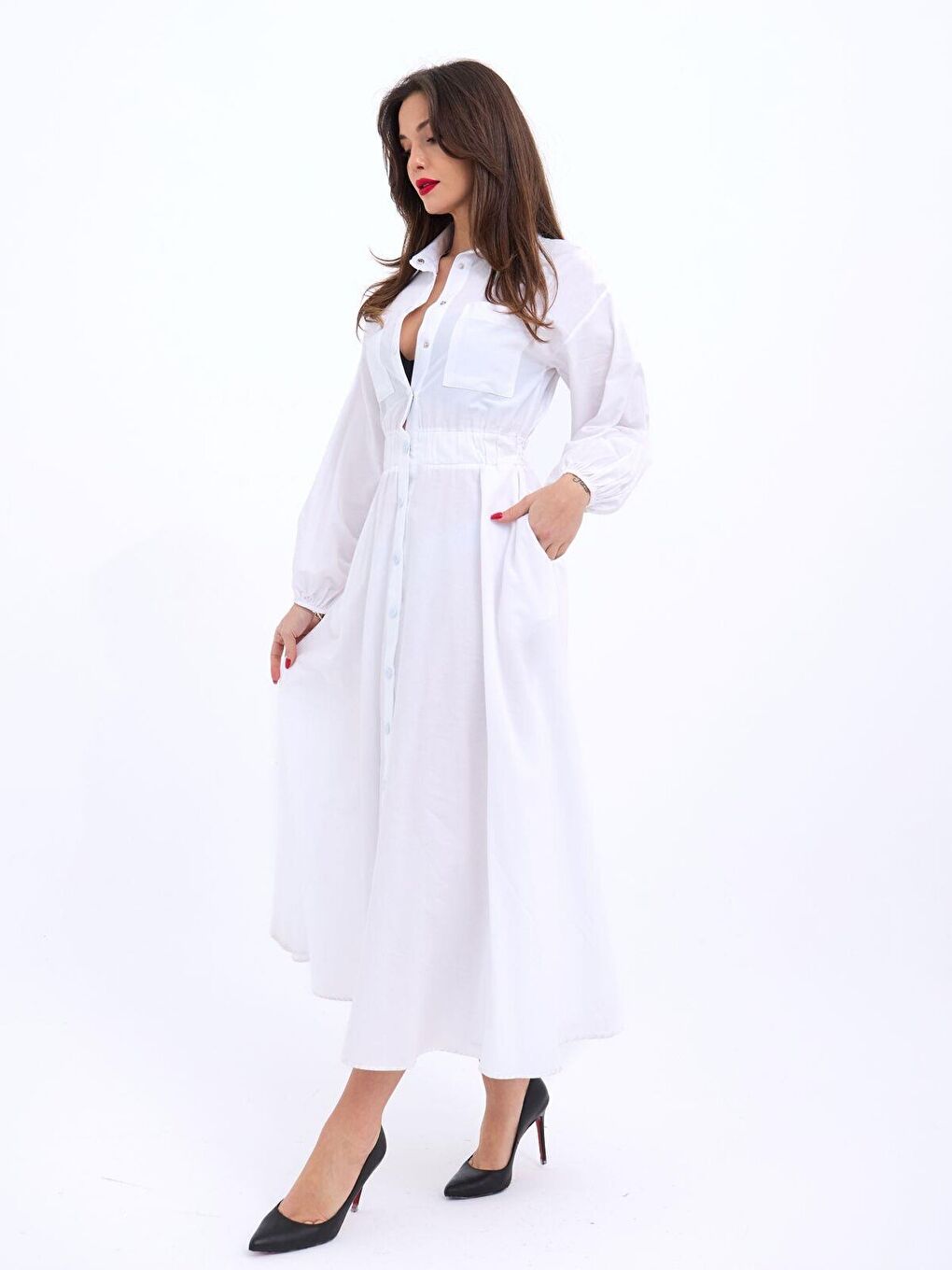 Beyaz 5903 ELBİSE-BEYAZ-1