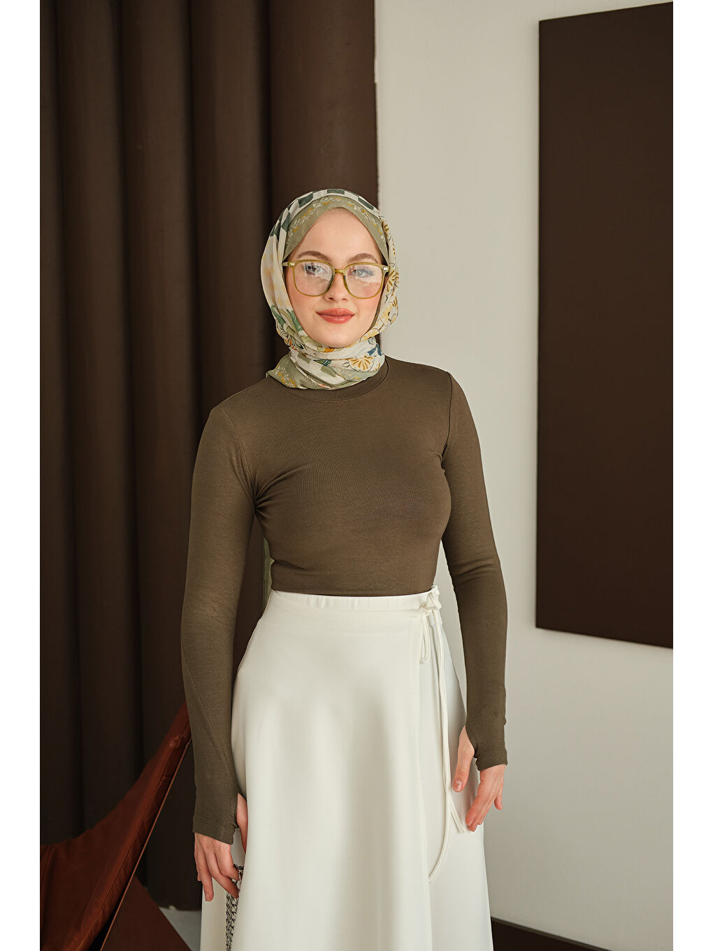 Kadın Parmak Geçirmeli Body Yeşil-1