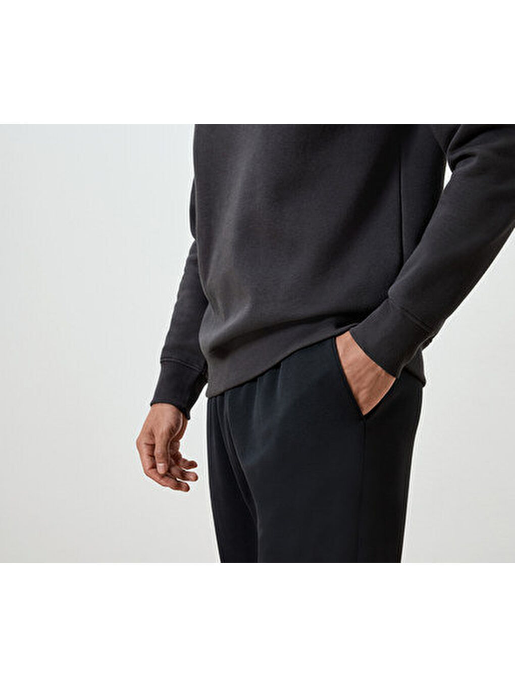 Siyah Erkek Sweat Hoodie-2