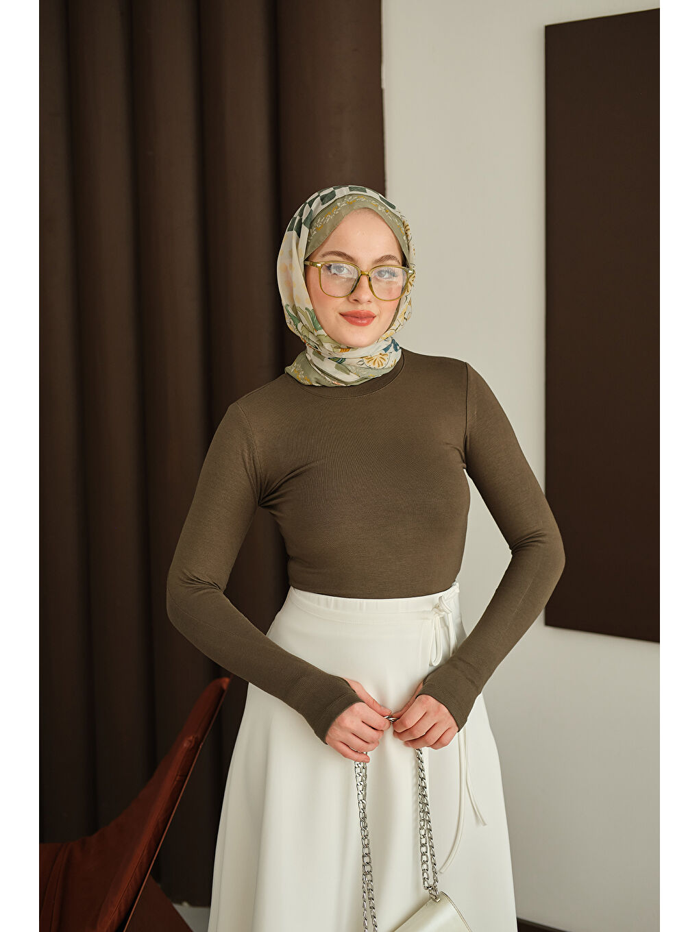 Kadın Parmak Geçirmeli Body Yeşil-2