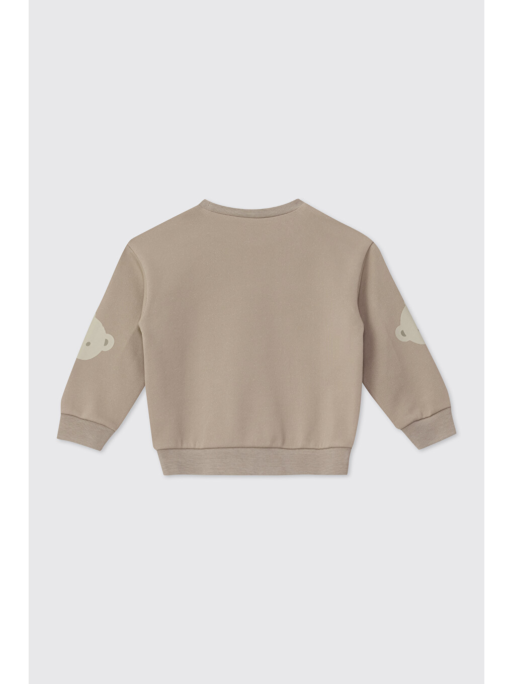 Erkek Bebek Bisiklet Yaka Bej Sweatshirt-1