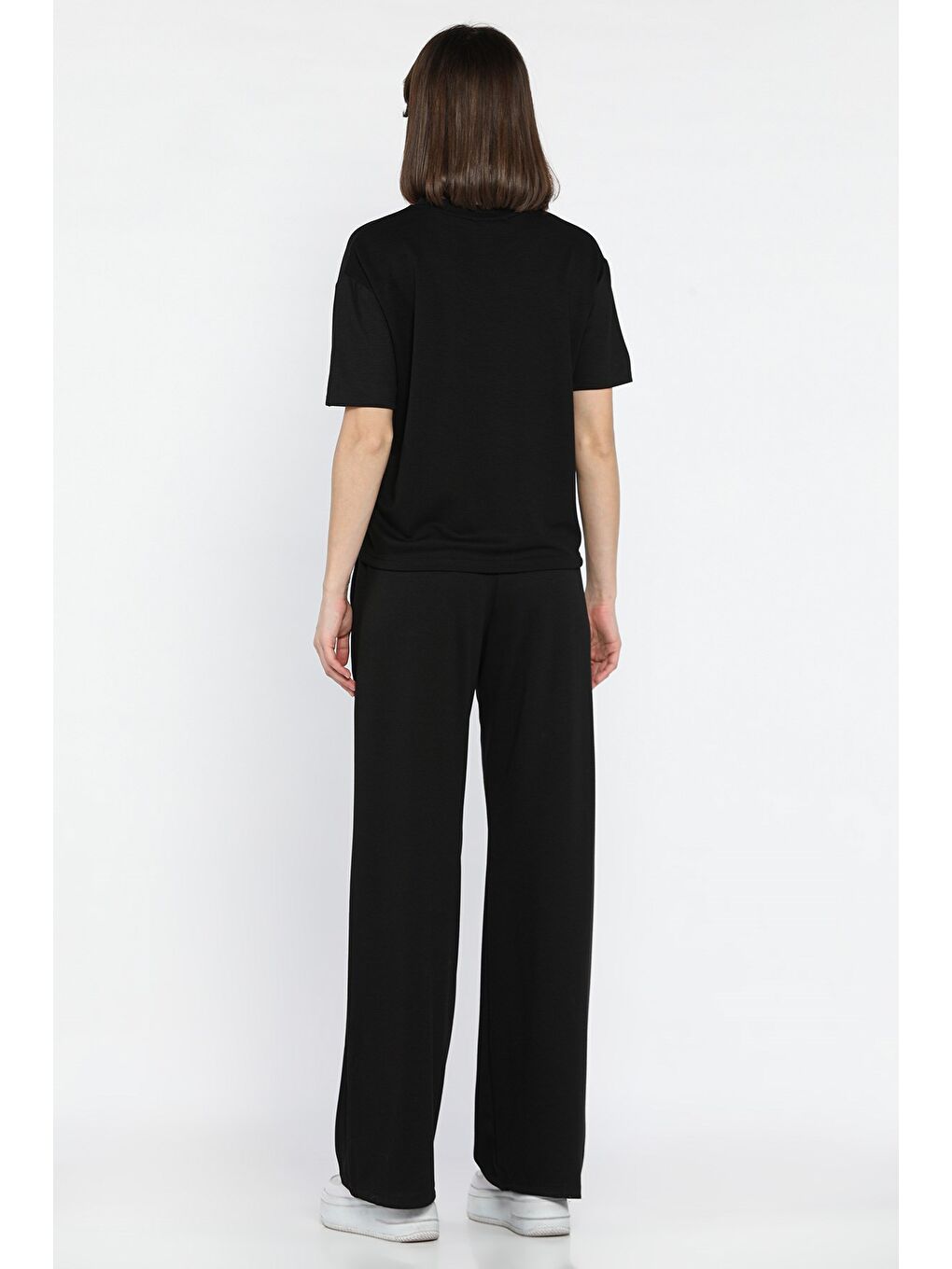 Siyah Kadın Tişört Pantolon İkili Takım-2