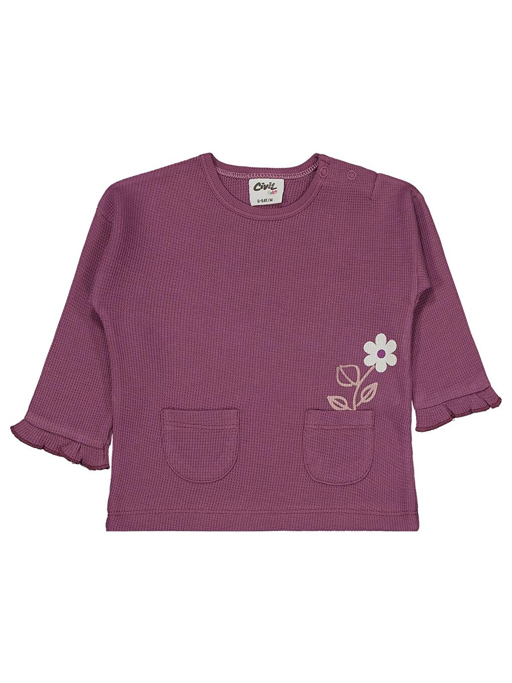 Baby Cep Çiçek Baskılı 6-18 Ay Takım - Pembe 6-9 Ay-2