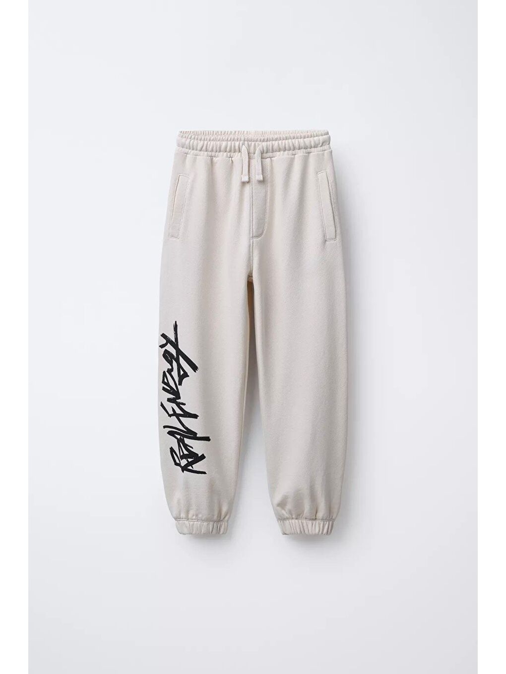 Gri Erkek Çocuk Pamuklu Graffiti Baskılı Sweatshirt Ve Eşofman Alt Takım-1