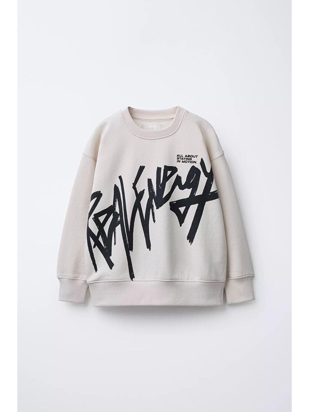 Gri Erkek Çocuk Pamuklu Graffiti Baskılı Sweatshirt Ve Eşofman Alt Takım-2