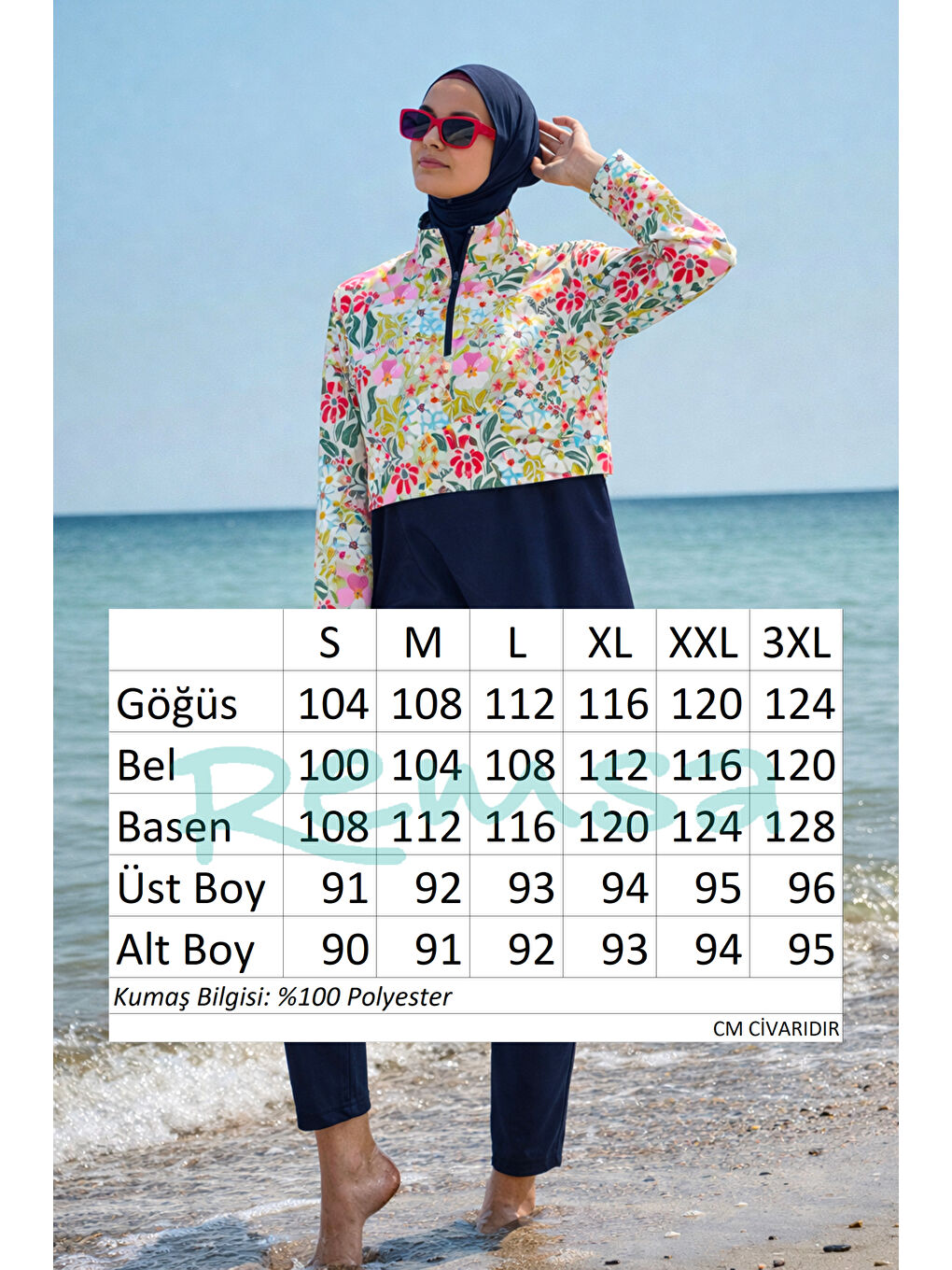 Önü Kapaklı Tam Kapalı Tesettür Mayo Siyah02 R5202 Patara-2