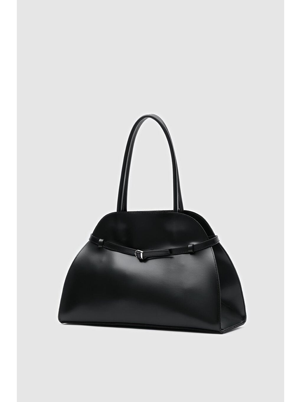 Monets Kemer Detaylı Omuz Çantası Siyah-1