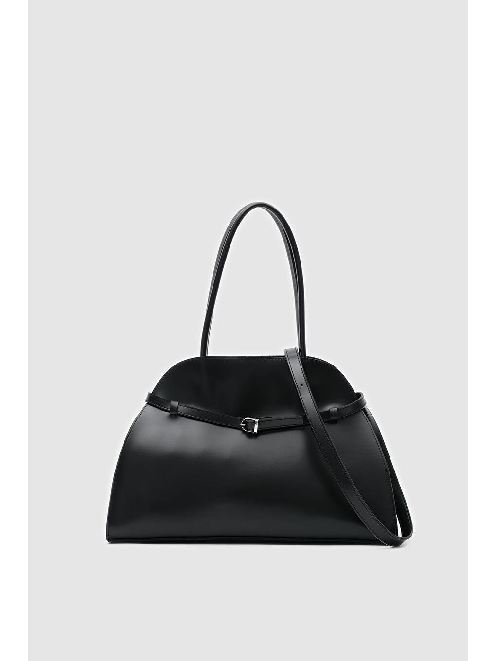 Monets Kemer Detaylı Omuz Çantası Siyah-2