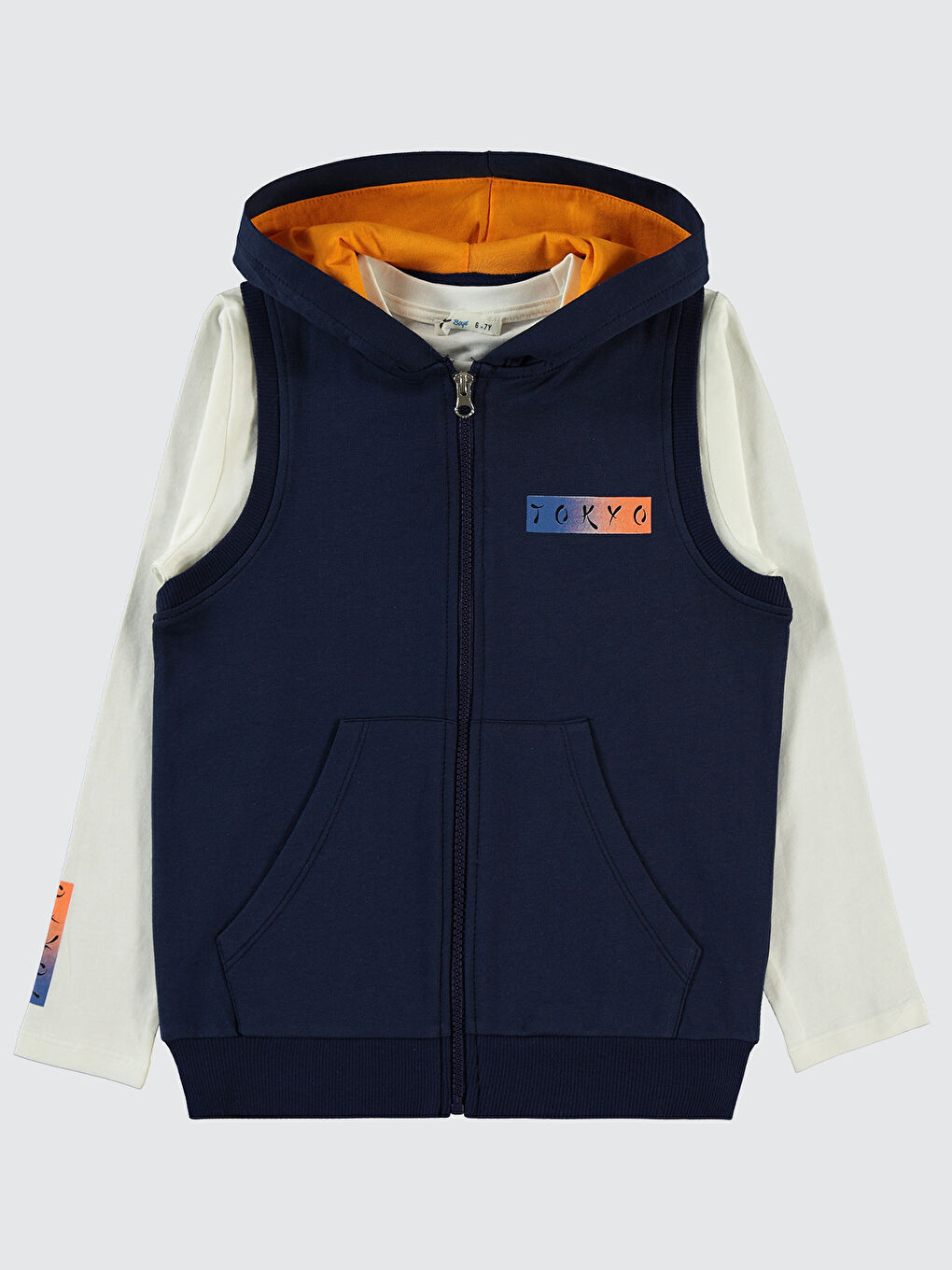 Boys Erkek Çocuk Yelekli Sweatshirt 6-9 Yaş Lacivert