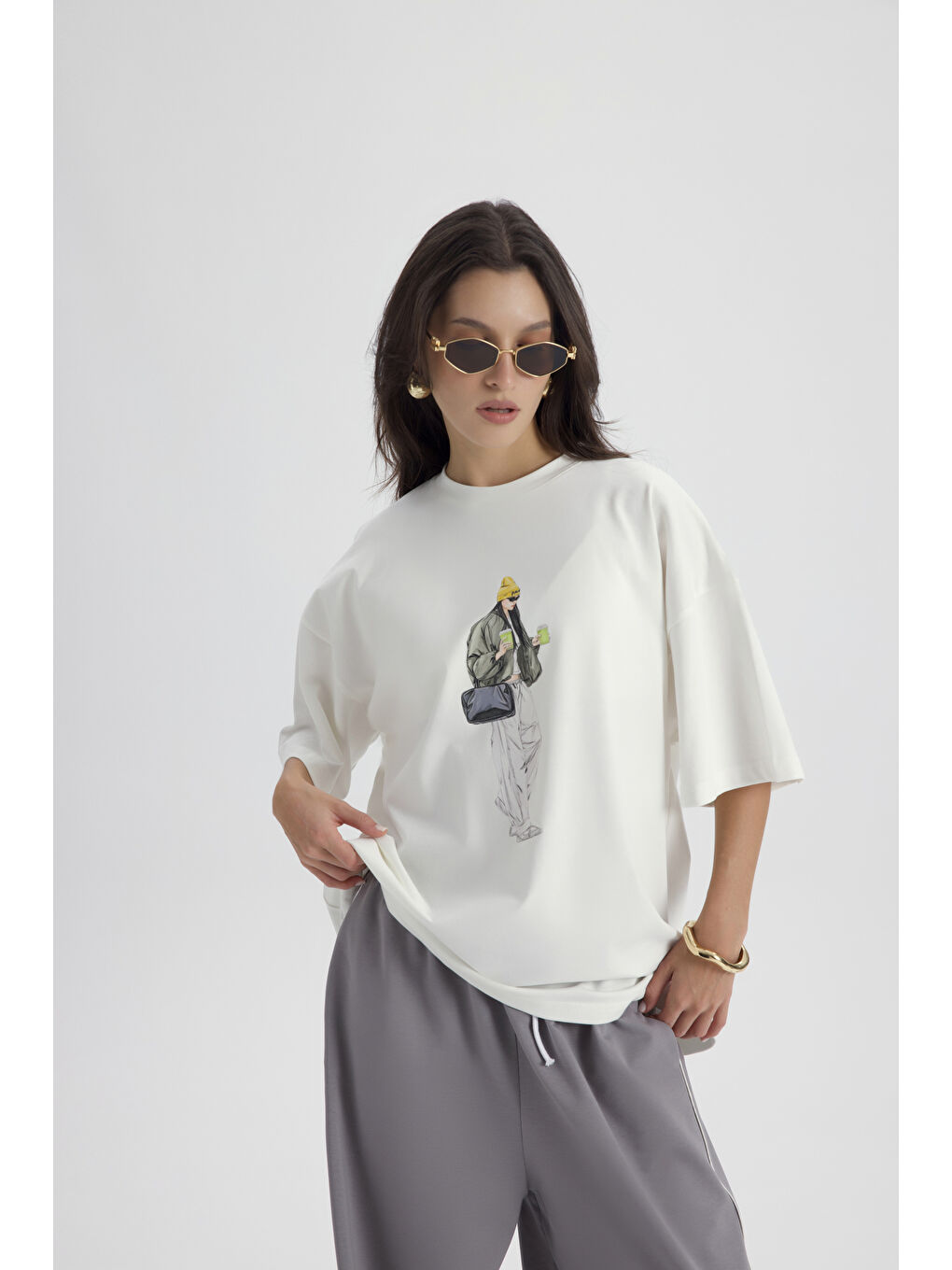 Gri Arles Duman T-Shirt Eşofman Takım