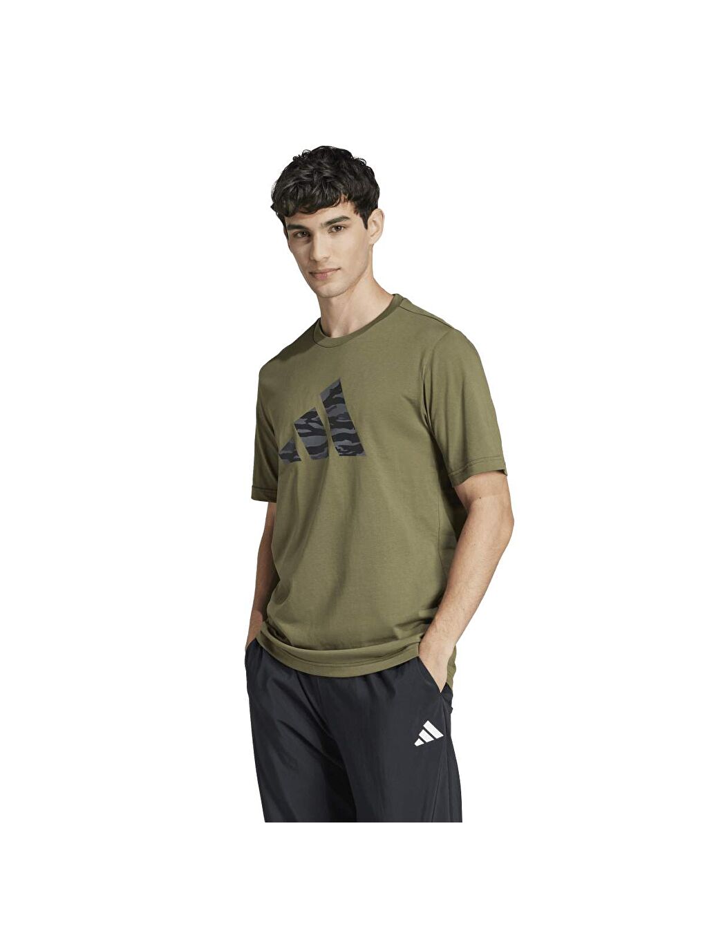 C Camo Logo T Erkek Haki Yuvarlak Yaka Tişört