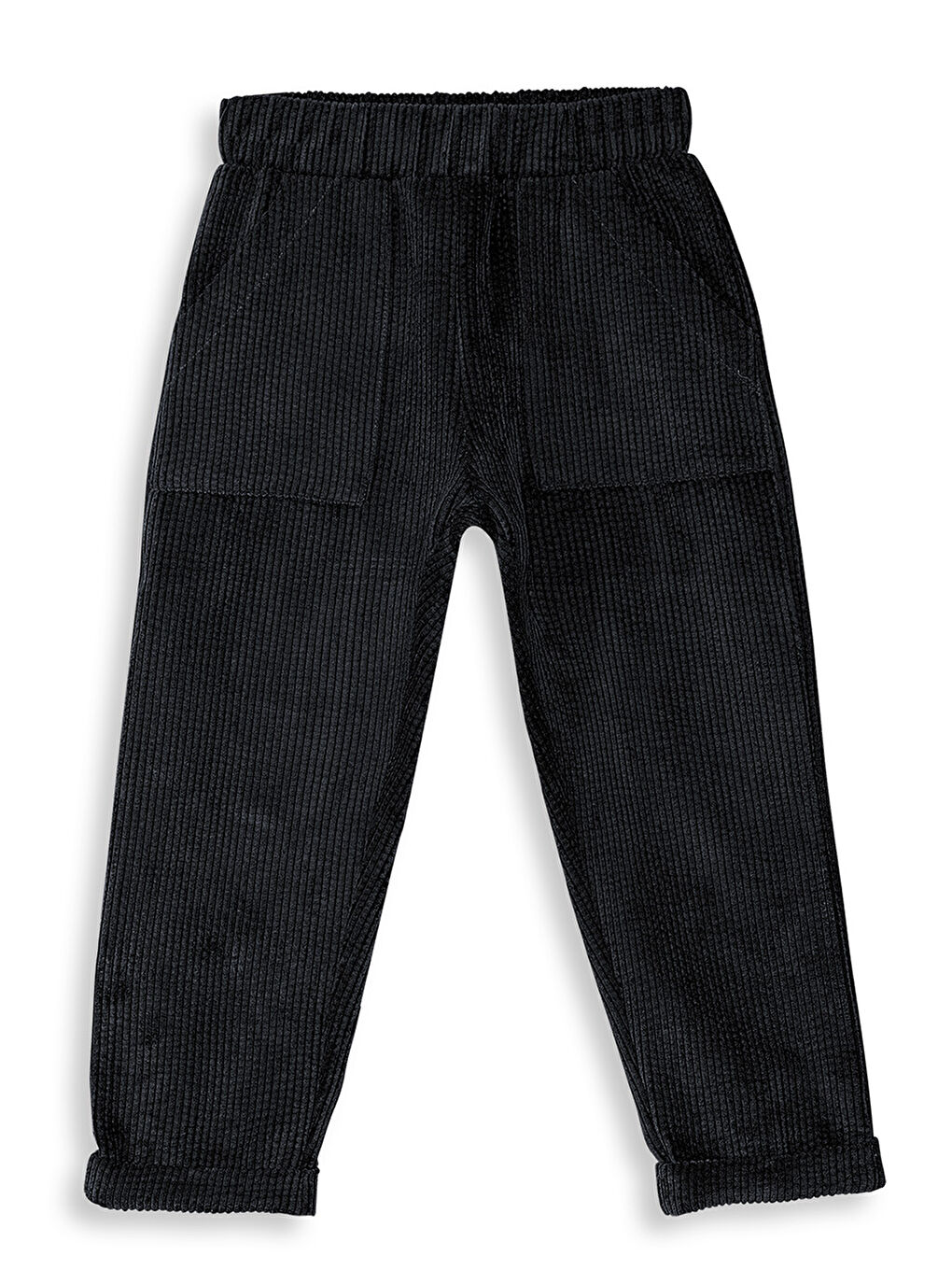 Fitilli Kadife Siyah Erkek Çocuk Pantolon-2
