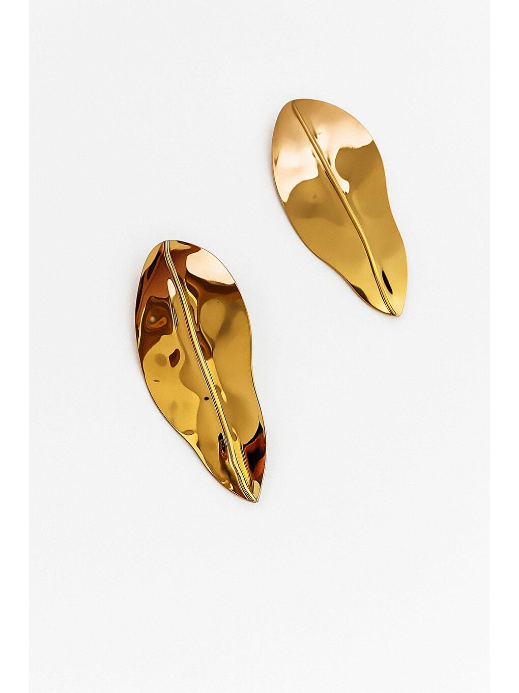 Sarı Büyük Yaprak Küpe