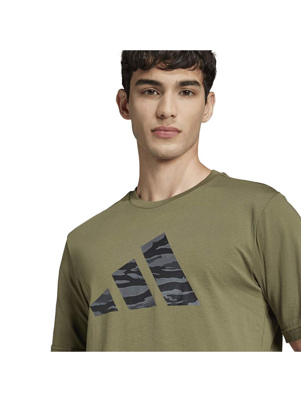 C Camo Logo T Erkek Haki Yuvarlak Yaka Tişört-2