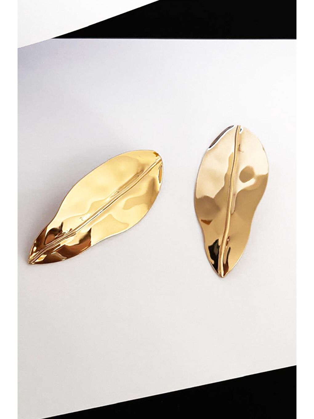 Sarı Büyük Yaprak Küpe-2