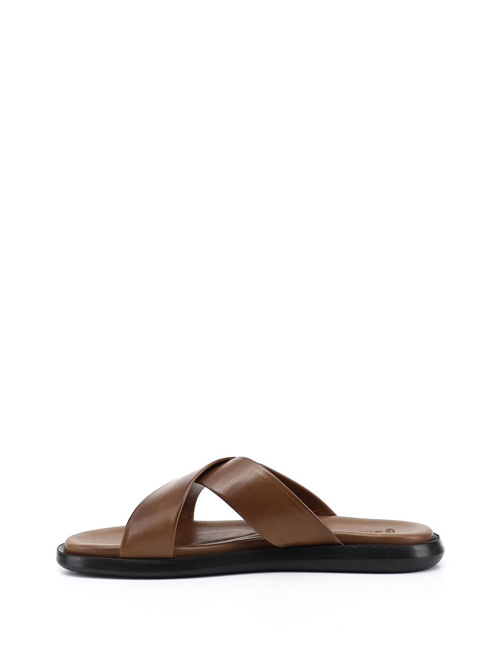 Kahverengi Erkek KAHVERENGİ Çapraz Bantlı Hakiki Deri Terlik-3