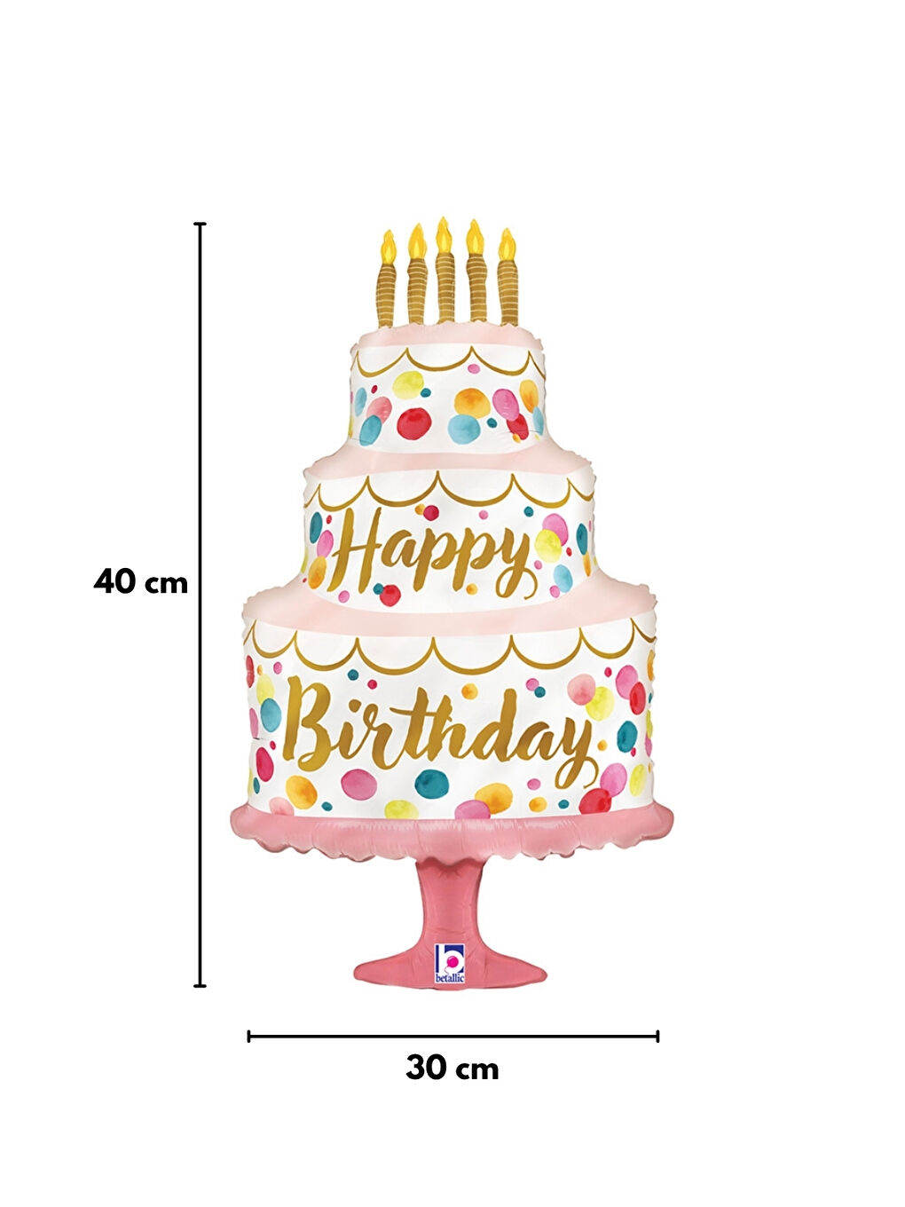 Karışık Çok Renkli  Pasta Model Doğum Günü Balonu-1
