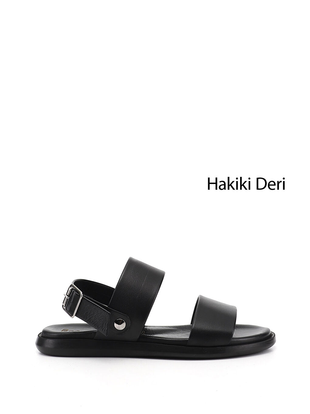 Siyah Erkek SİYAH Tokalı Hakiki Deri Comfort Sandalet
