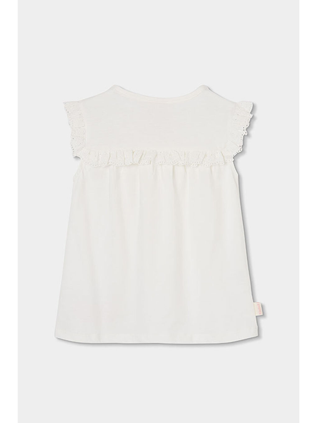 Çiçek Nakışlı Tshirt 2-6 Yaş Beyaz-1