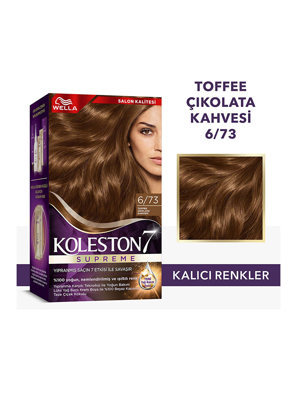 Wella Renksiz Koleston Supreme Saç Boyası 6/73 Toffee Çikolata Kahvesi