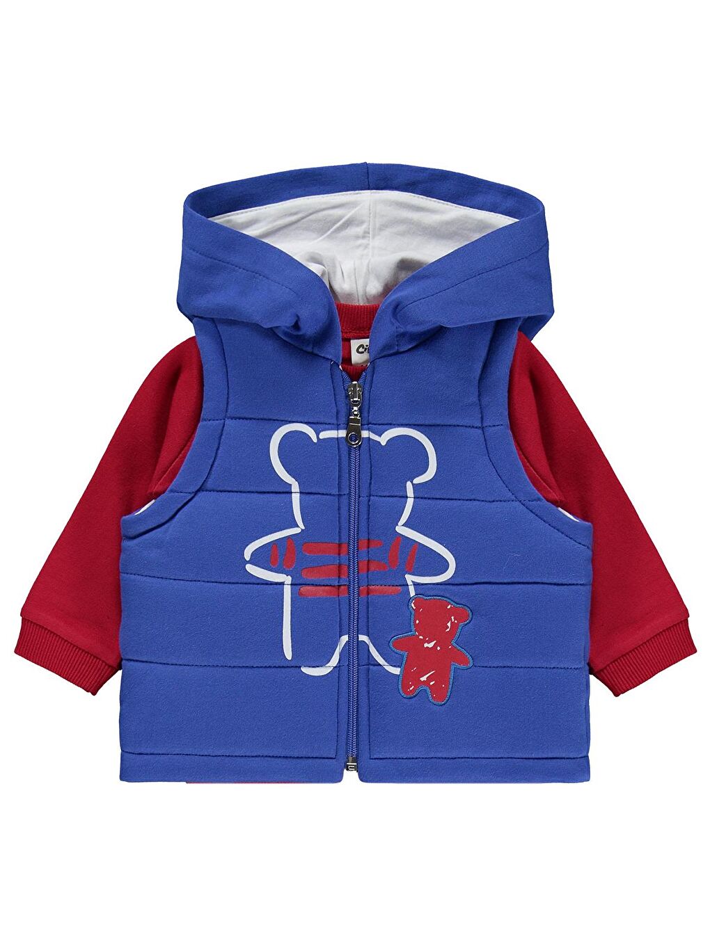 Baby Ayıcık Baskılı 3'lü 6-18 Ay Takım - Mavi 12-18 Ay-1