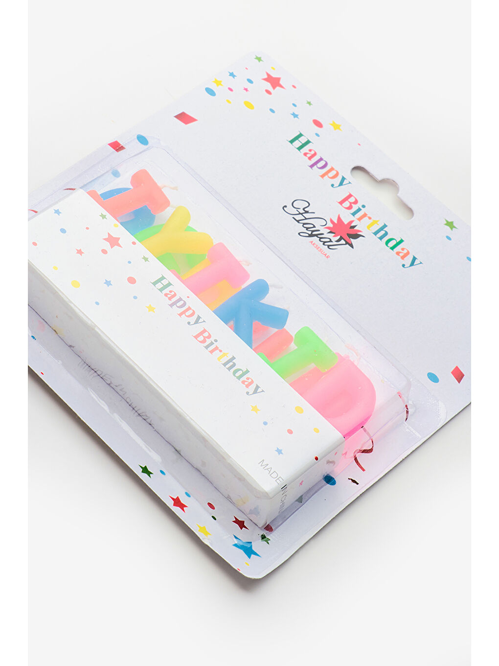 Karışık Çok Renkli  Pastel Tonları İyi Ki Doğdun Parti Mumu-1