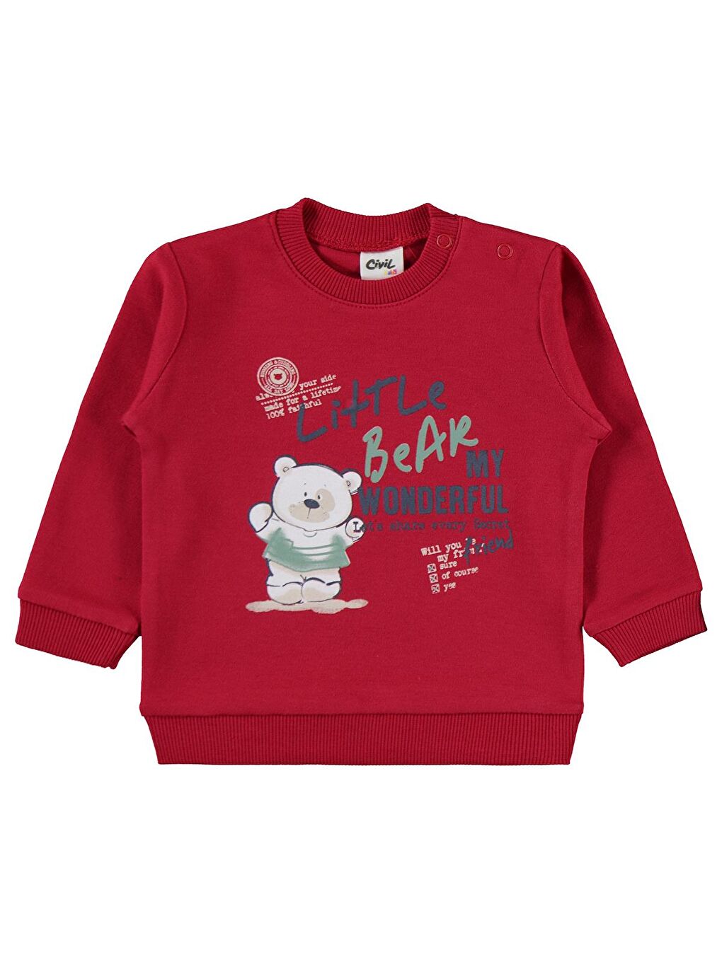 Baby Ayıcık Baskılı 3'lü 6-18 Ay Takım - Mavi 12-18 Ay-3