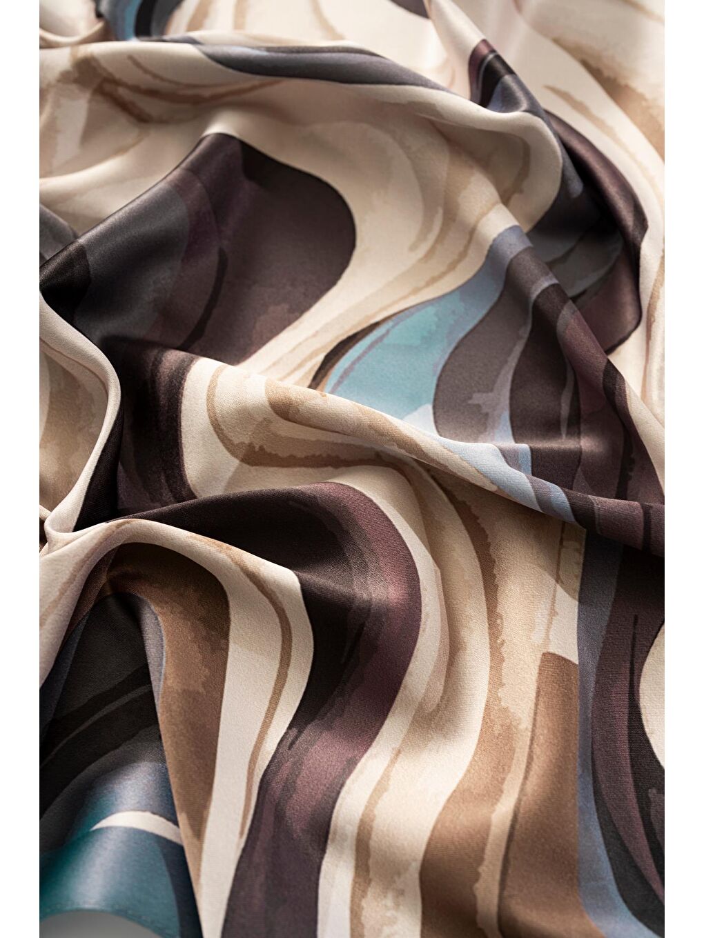 Gri Kadın Dalga Desen 55*55 cm Bandana & Fular-2