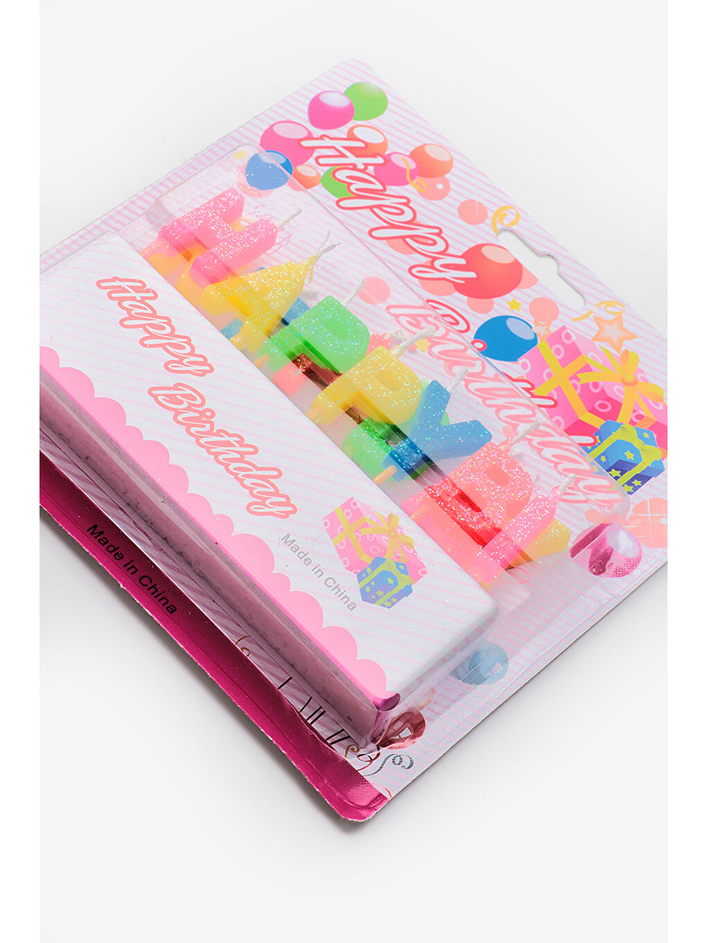 Karışık Çok Renkli  Simli Happy Birthday Harf Parti Mumu-1