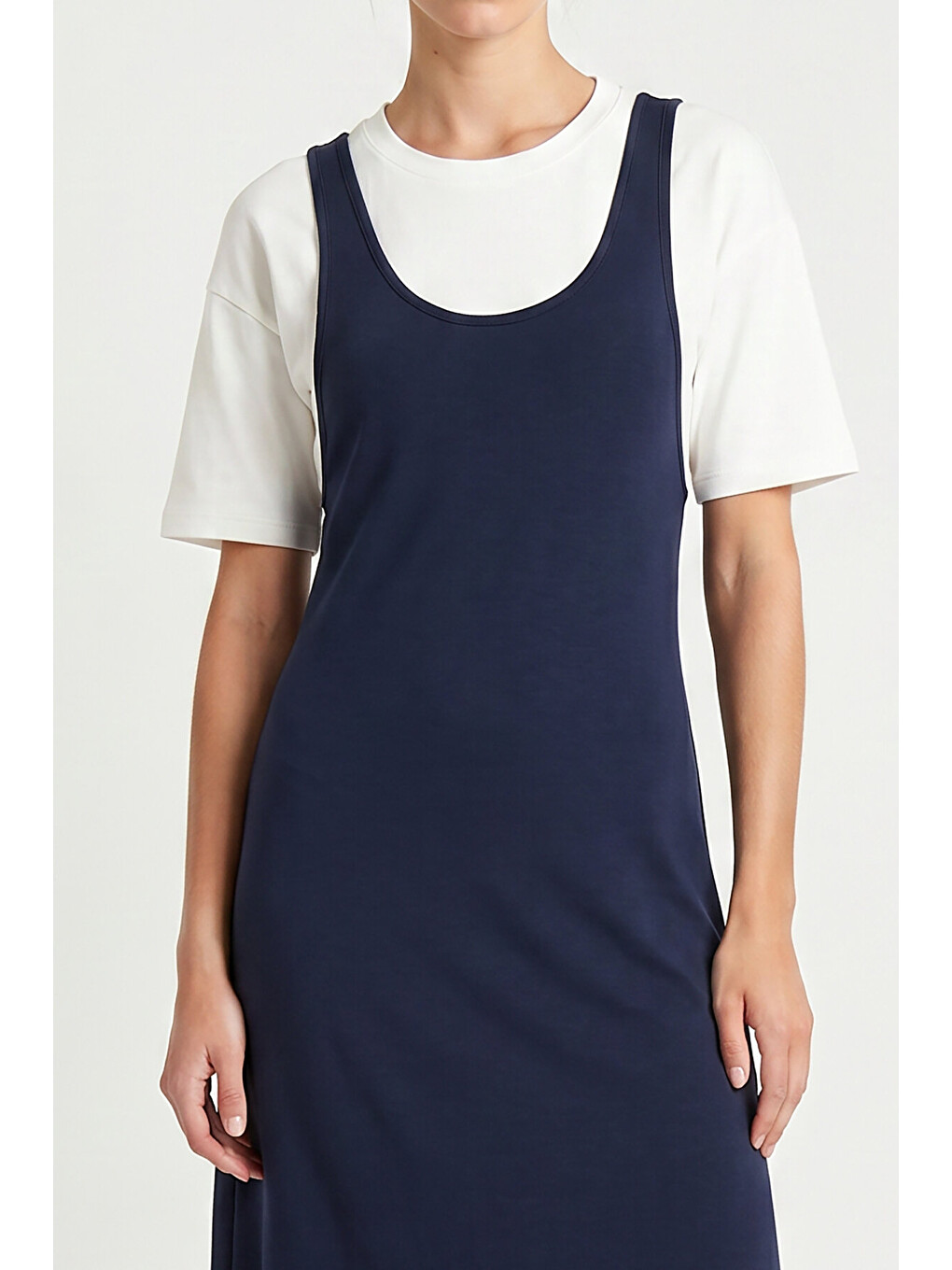 T-shirt Elbise İkili Modal Takım Lacivert Lnt0038-3